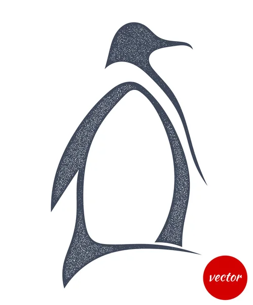 The black silhouette of a penguin on a white background. Stock v — Stock Vector