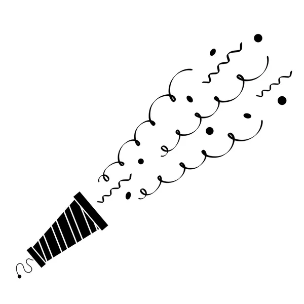 Cartoon Popper auf weißem Hintergrund. Popper mit Luftschlangen und — Stockvektor