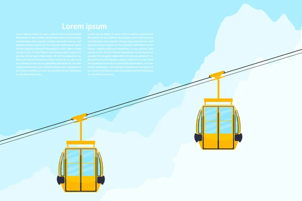 Color Cabin cableway. Ontwerpelement van de kabelbaan. Abstract c — Stockvector