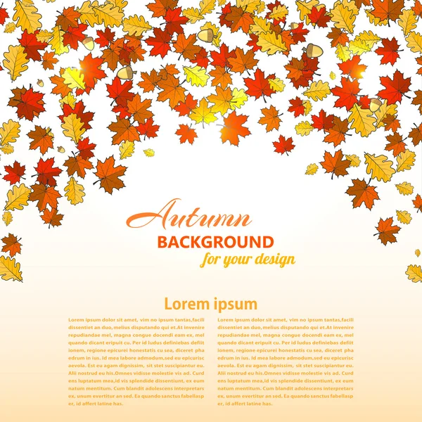 Autumn background with maple leaves and oak illustration — Stock fotografie