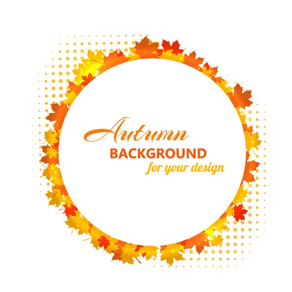 Autumn round frame for text with maple leaves illustrati — ストック写真