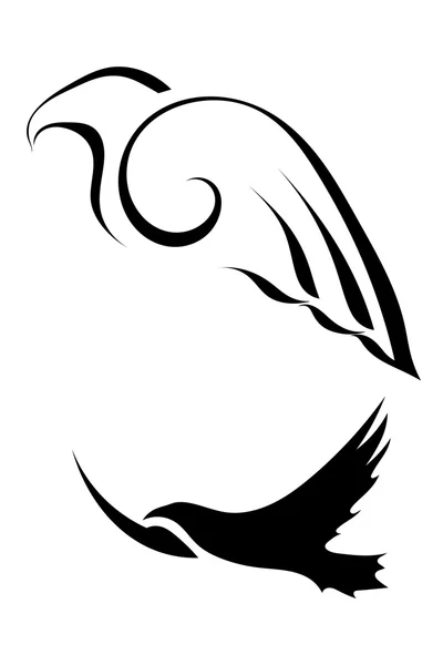 Abstracte silhouetten van vogels — Stockfoto