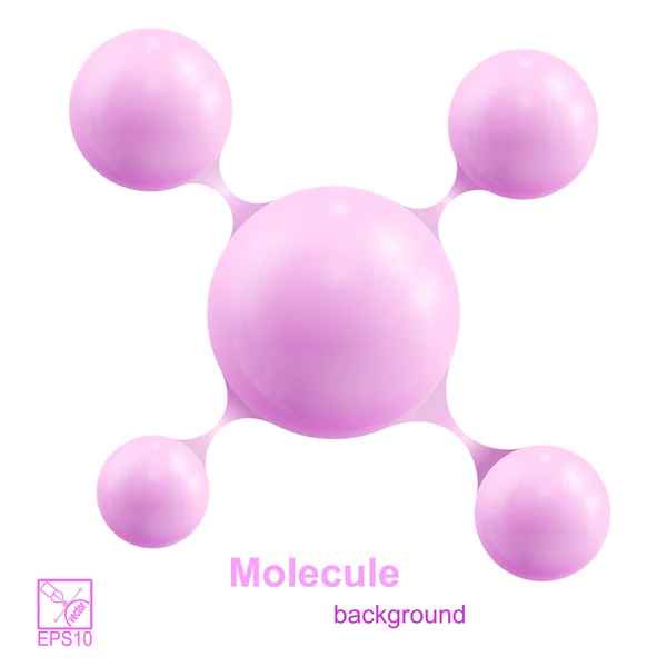 Pink molecule isolated on white background. Vector illustration. — Stock Vector