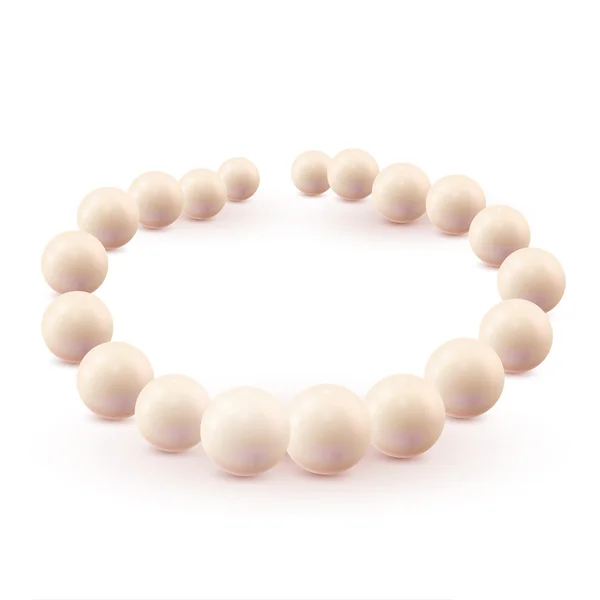 Conjunto de perlas aisladas sobre fondo blanco. Ilustración vectorial . — Vector de stock