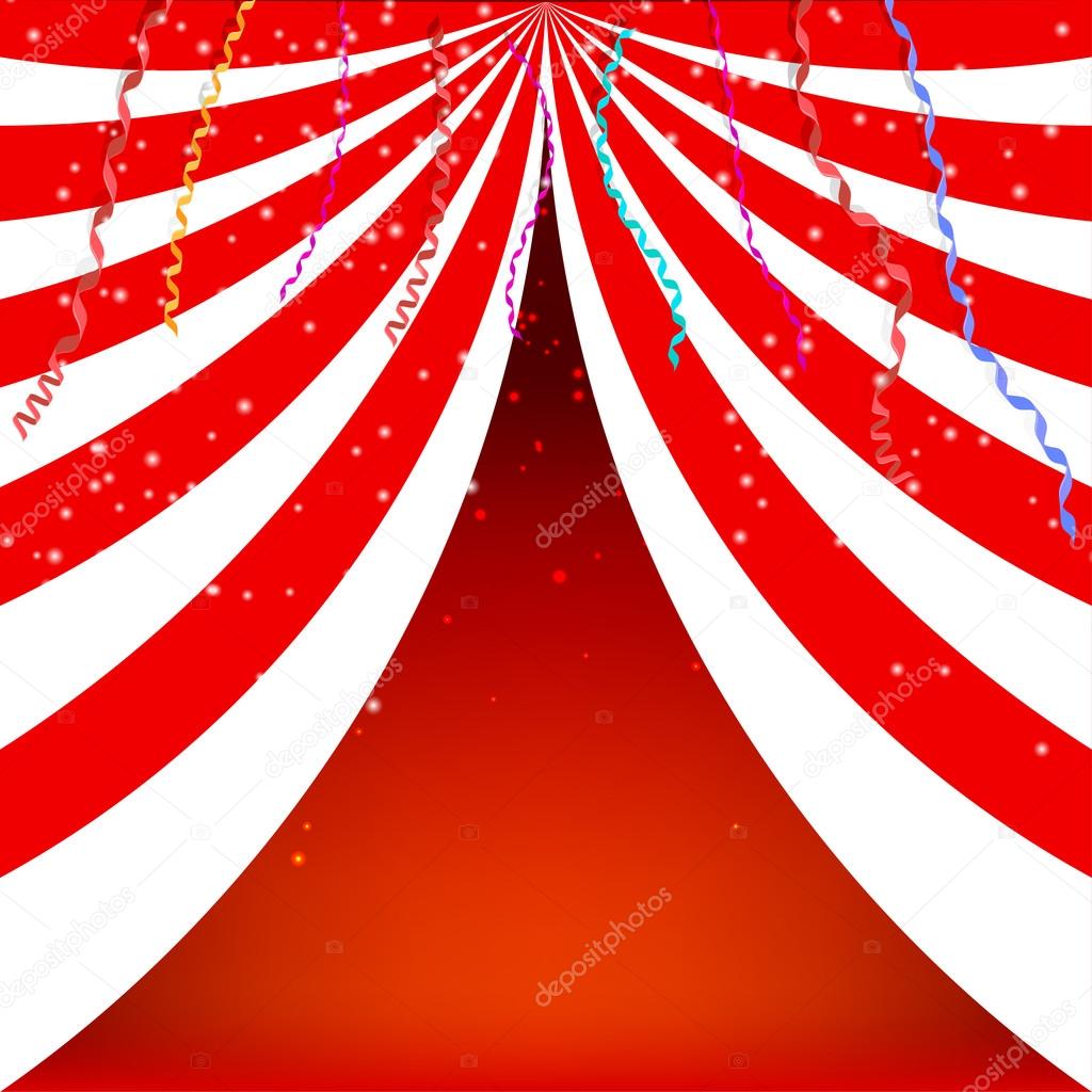 Background circus poster with serpnatinom and confetti. Vector i