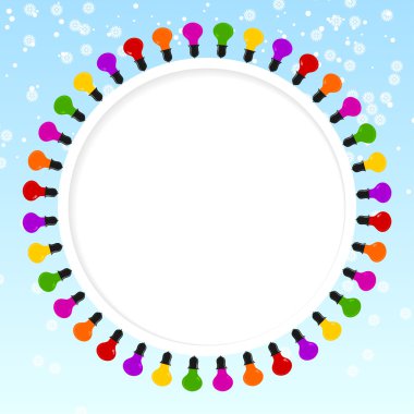 renkli ışıklar çerçeve şenlikli mavi artalanla. yer 