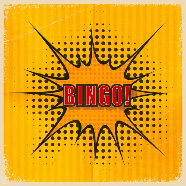 Cartoon Bingo on an old-fashioned yellow background. Vector illu — Stock Vector