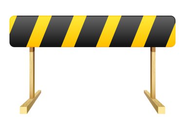Barrier isolated on white background. Black and yellow stripe. V clipart