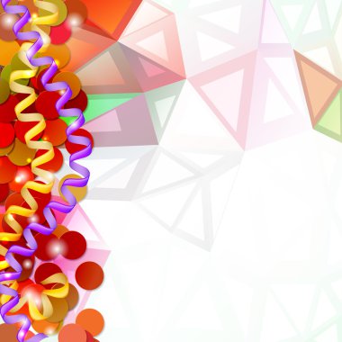 arka plan ile serpantin ve con renkli üçgen