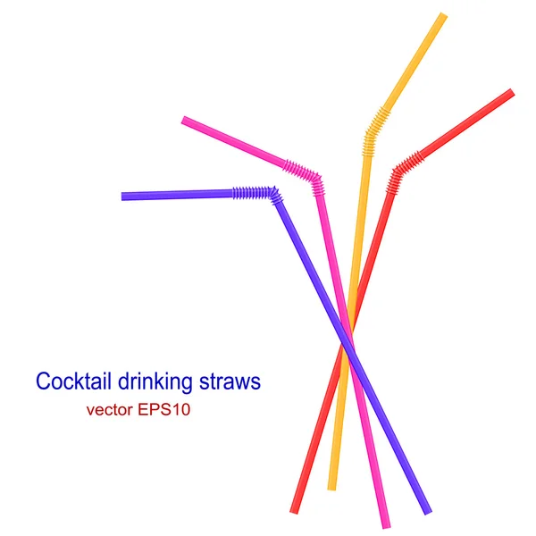 Uppsättning av ljusa cocktail strån isolerad på vit bakgrund. Vect — Stock vektor