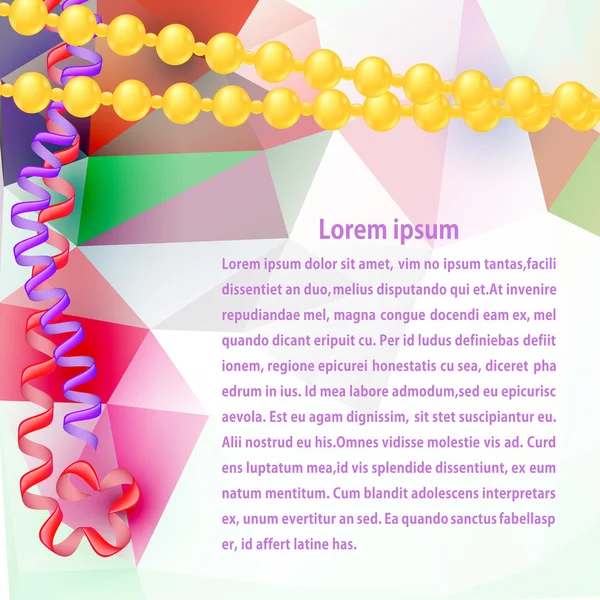 Fond abstrait de triangles colorés avec serpentine et bea — Image vectorielle