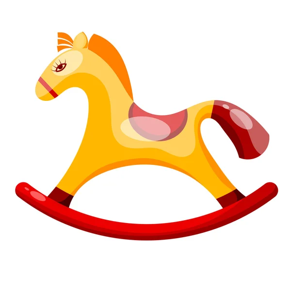 Toy rocking horse isolated on white background. Vector illustrat — Stock Vector