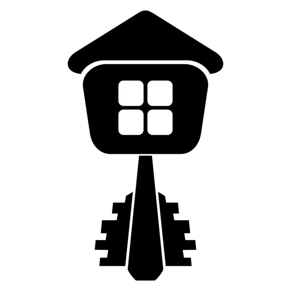 Logo du constructeur, clé de la maison isolée sur fond blanc. Végétaux — Image vectorielle