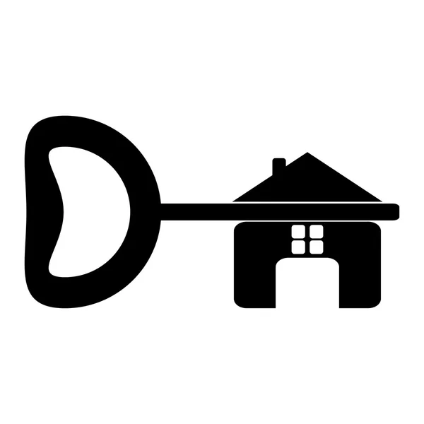 Logo du constructeur, clé de la maison isolée sur fond blanc. Hou ! — Image vectorielle