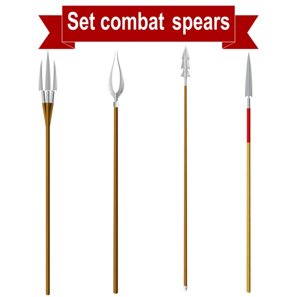 Set bestrijding spears geïsoleerd op een witte achtergrond. vector afb — Stockvector