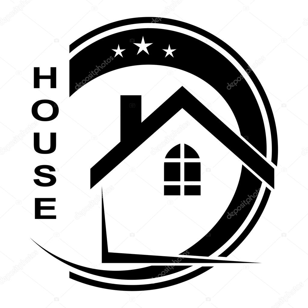 Logo of the house isolated on white background. Family. Vector i