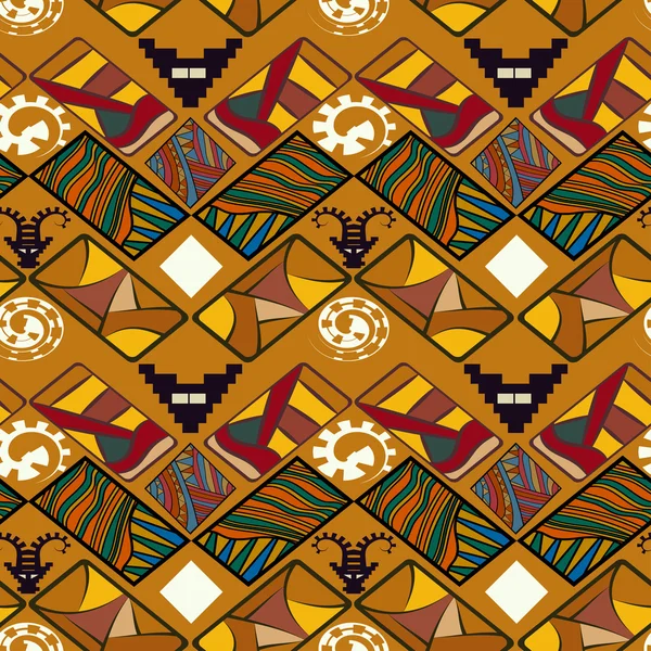 Kmenové abstraktní bezešvých textur v africkém stylu. vektorové il — Stockový vektor