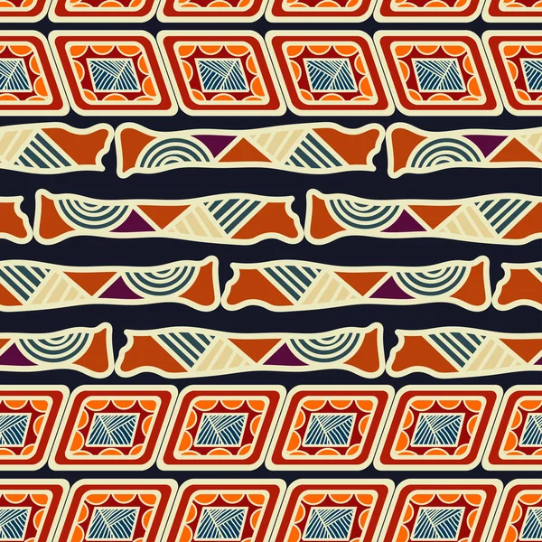 Tribal textura étnica sin costuras. Ilustración vectorial — Vector de stock