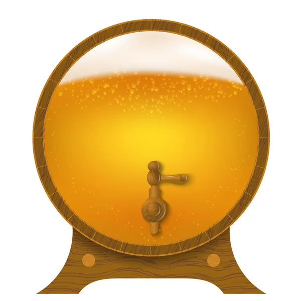 Abstract wooden barrel of beer. Vector illustration — Stock Vector