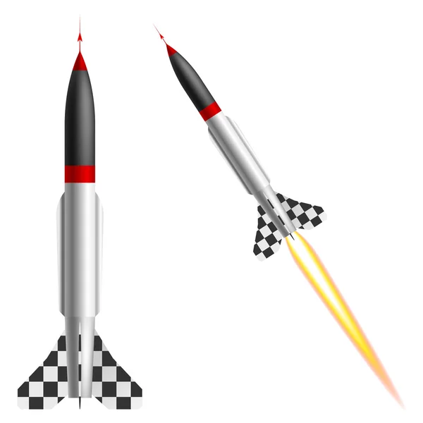 Rocket su sfondo bianco. Illustrazione vettoriale — Vettoriale Stock