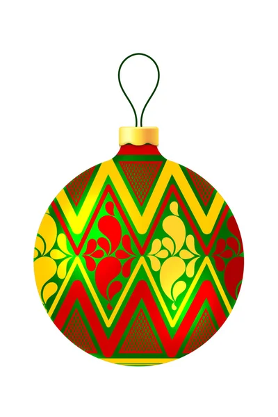 Kerstmis bal op witte achtergrond. Vectorillustratie — Stockvector