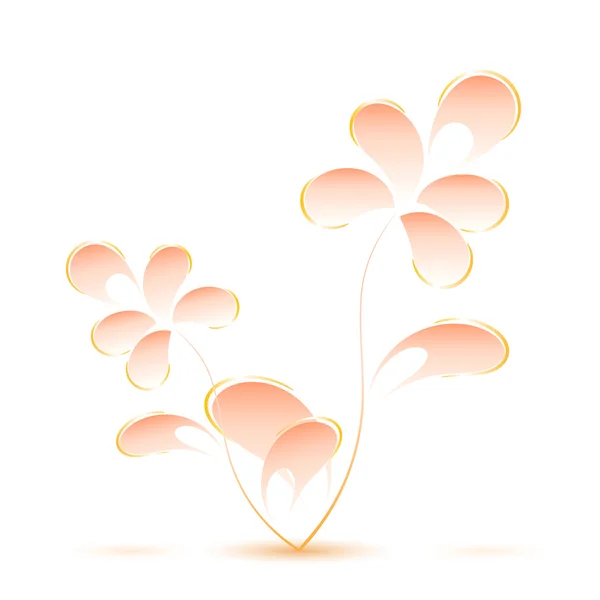 Pembe çiçek Gzhel tarzında beyaz bir arka plan üzerinde izole. Vecto — Stok Vektör