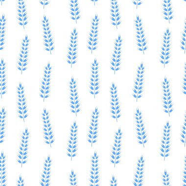 Sorunsuz arka plan mavi süsleme ile. Gzhel tarzı. Spikelet. V