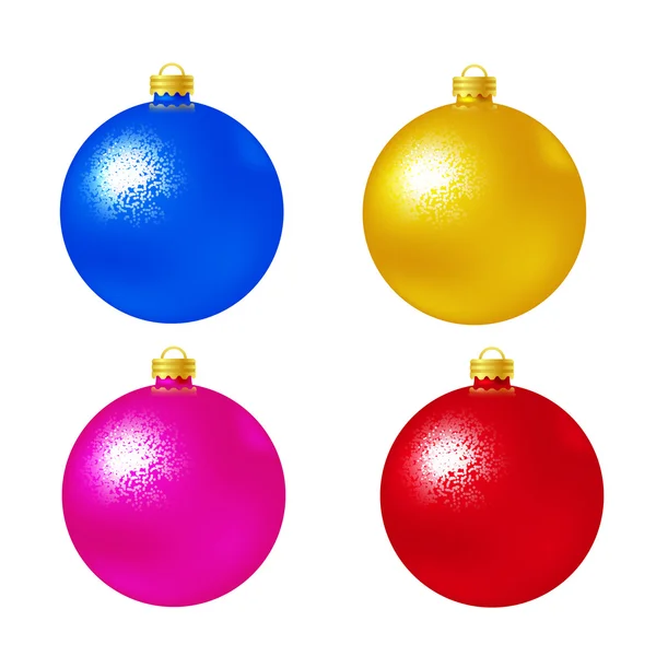 Kerstballen op witte achtergrond instellen Vectorillustratie — Stockvector