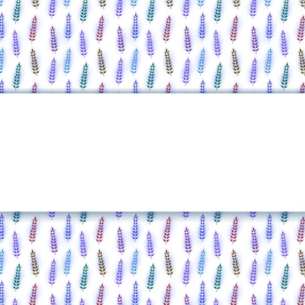 Campo bianco per il testo su sfondo senza cuciture con orna viola — Vettoriale Stock