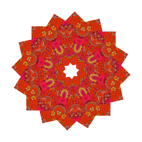 Mandala met bloemenprint geïsoleerd op een witte achtergrond. Vector — Stockvector