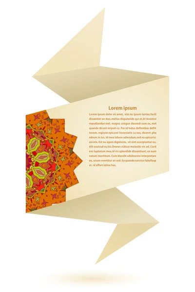Ljusa banner med orange blomma mandala isolerad på vita backg — Stock vektor
