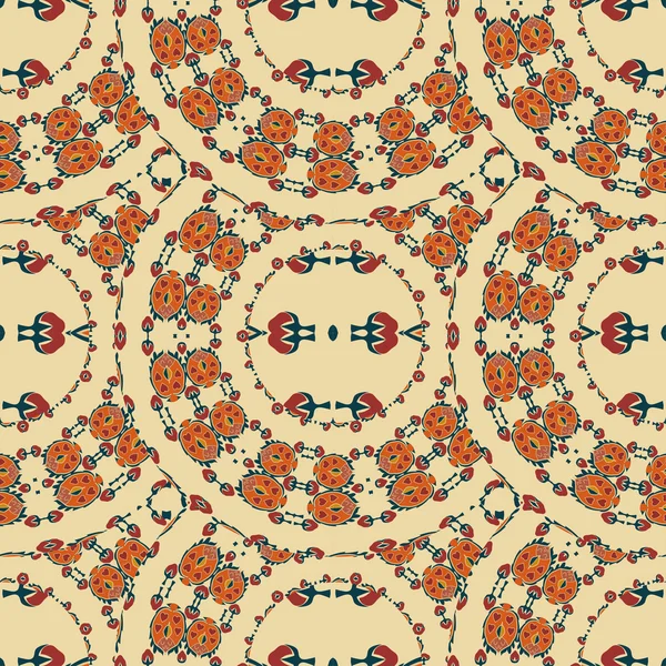 Naadloze achtergrond van een floral ornament ronde tribal stijl op — Stockvector