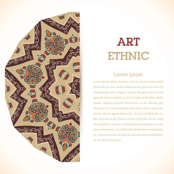 Banner con elementos florales brillantes en el estilo de Tribal. Etno — Archivo Imágenes Vectoriales