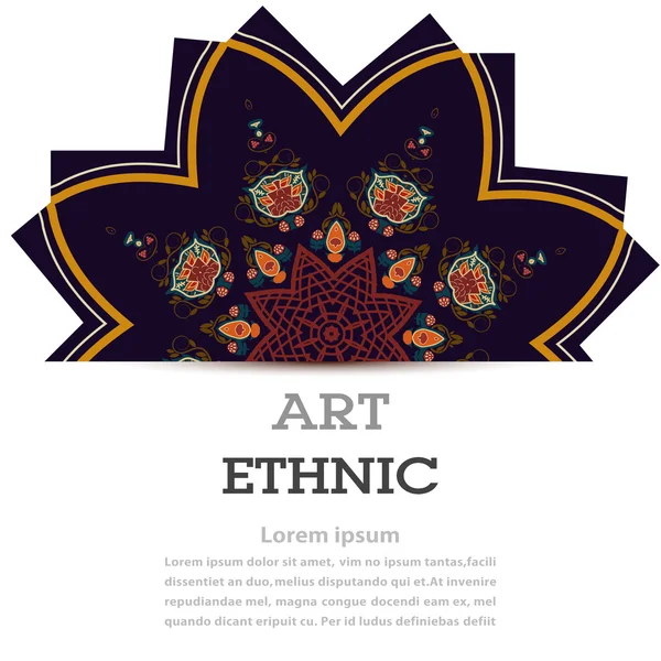 Banner met donkere bloemen elementen in de stijl van Tribal. Ethno. — Stockvector
