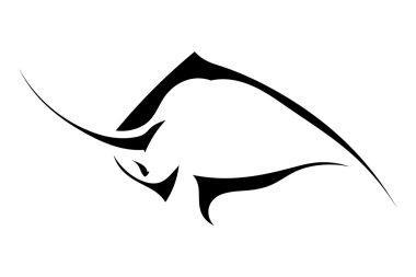 Beyaz zemin üzerinde bir kavgada bir boğa silüeti. Ticari marka