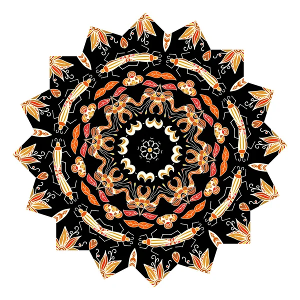 Elemento de diseño en forma de adorno de mandala estilo tribal. V. — Archivo Imágenes Vectoriales