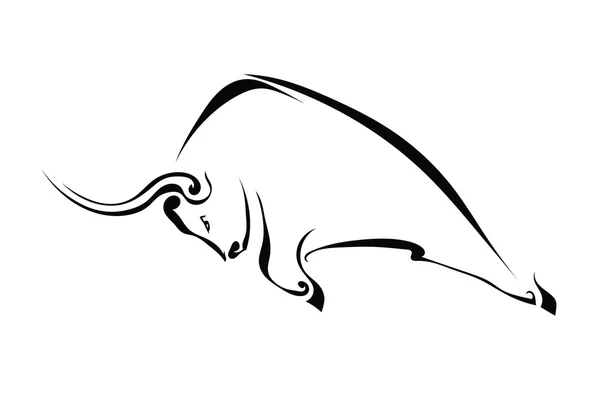 Προφίλ ενός ταύρου απομονωθεί σε λευκό φόντο. Σήμα κατατεθέν αγρόκτημα — Διανυσματικό Αρχείο