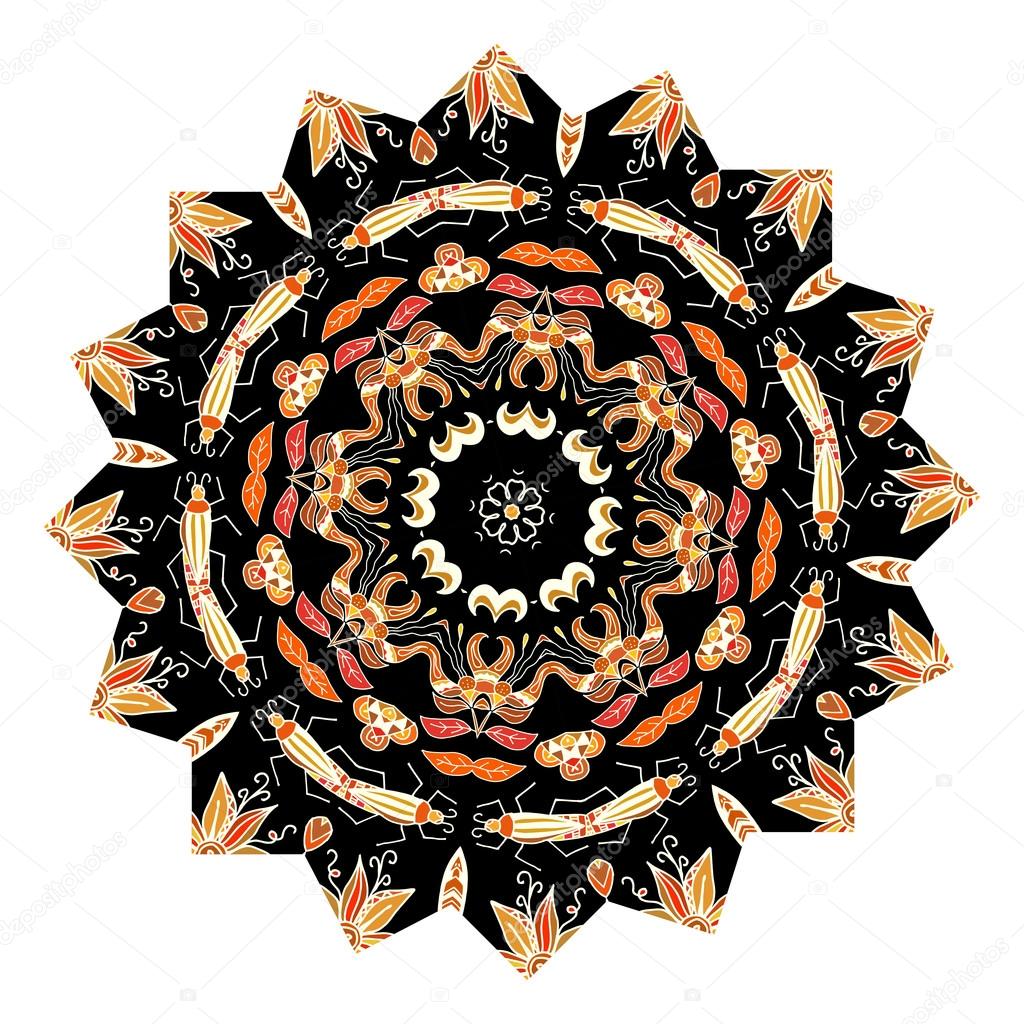 Design element in the form of a mandala ornament Tribal style. V