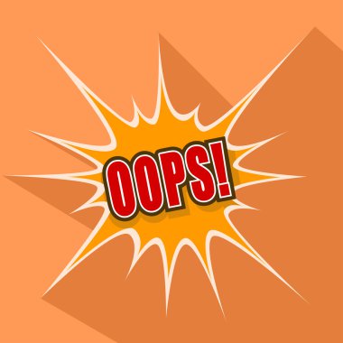 Cartoon Oops. Vector illustration.
