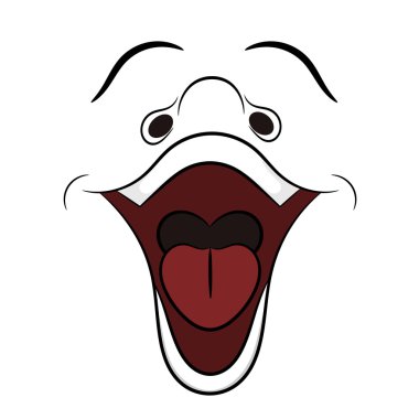 Cartoon laugh. Vector illustration.