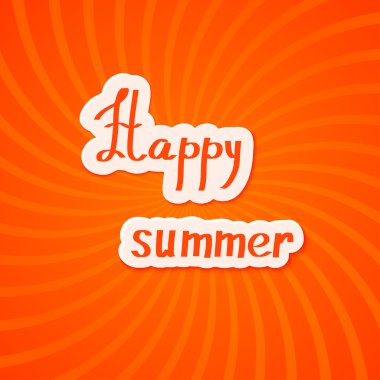 Bright red summer background. Happy summer! Vector illustration.
