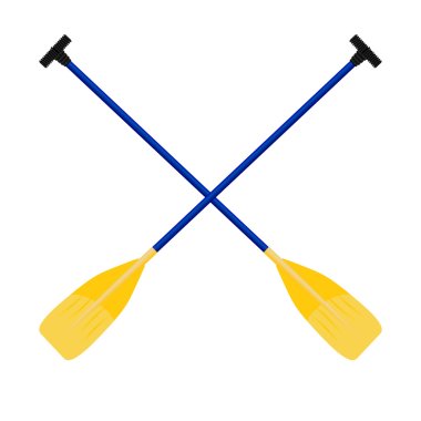 Paddles yellow-blue isolated on white background. Vector illustr clipart
