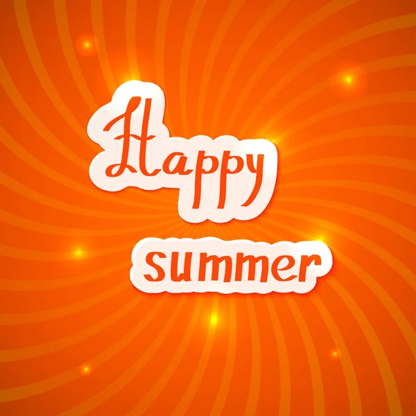 Red summer background. Happy summer! Vector illustration. — ストックベクタ