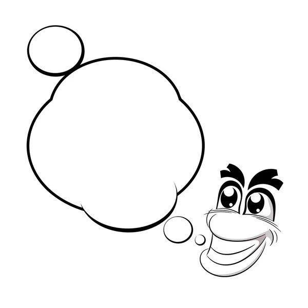 Cartoon smiling and bubble. Vector illustration. — Stock vektor
