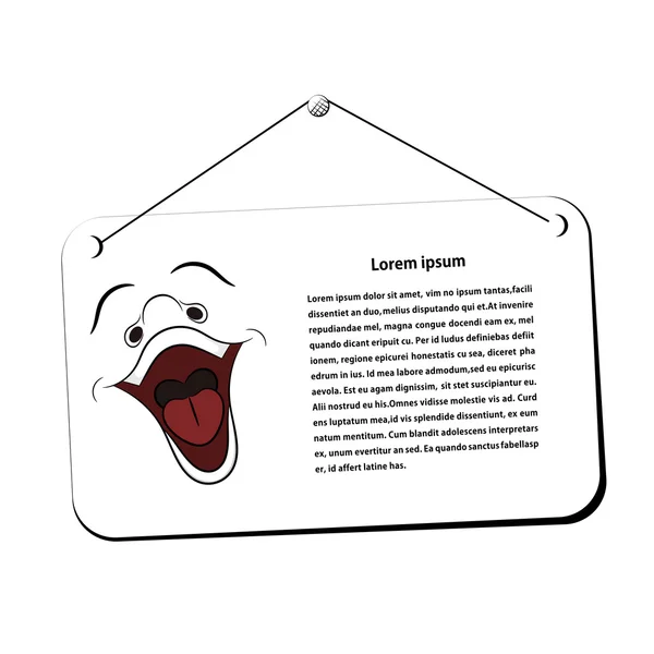 Flyer and smiley with a laugh. Vector illustration. — Stok Vektör