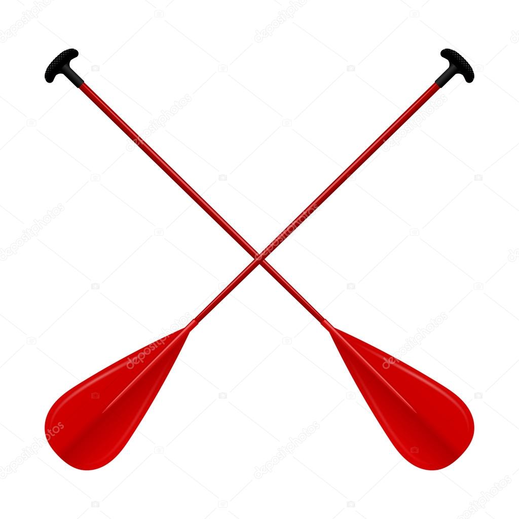 Paddles red isolated on white background. Vector illustration.