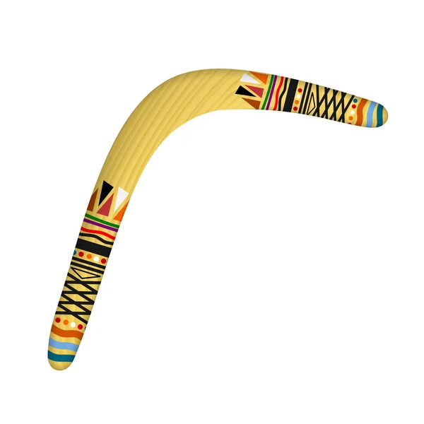 Boomerang isolado em fundo branco. Estilo tribal. Vector doente — Vetor de Stock