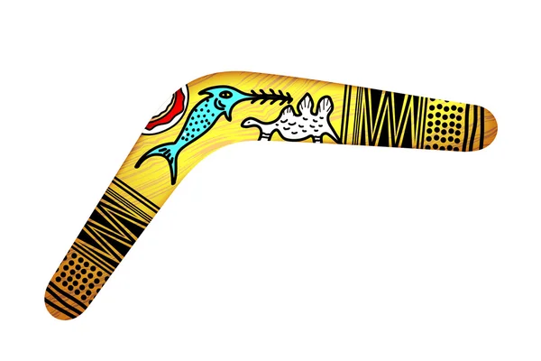 Boomerang tribal aislado sobre fondo blanco. Estilo tribal. Vec — Vector de stock