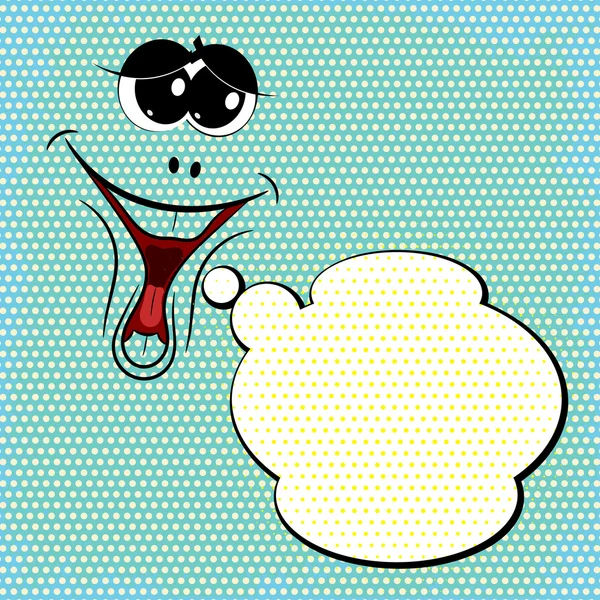 Ομιλία Buble με το γέλιο πρόσωπο σε Pop-Art στυλ — Διανυσματικό Αρχείο