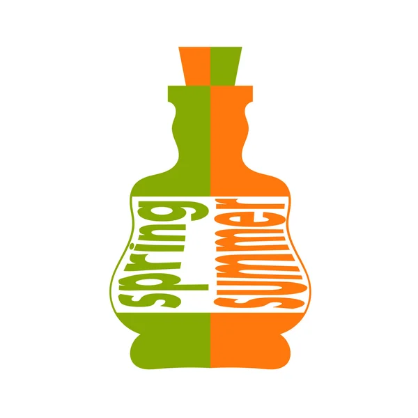 Αφηρημένη πράσινο και κίτρινο μπουκάλι - ένα σύμβολο της μεταβαλλόμενο θάλασσες — Διανυσματικό Αρχείο